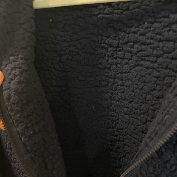 navy blue teddy pullover jacket - Picture 7 of 7